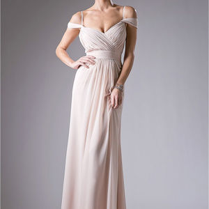 Champagne Sleeveless Bridesmaid Long Dres